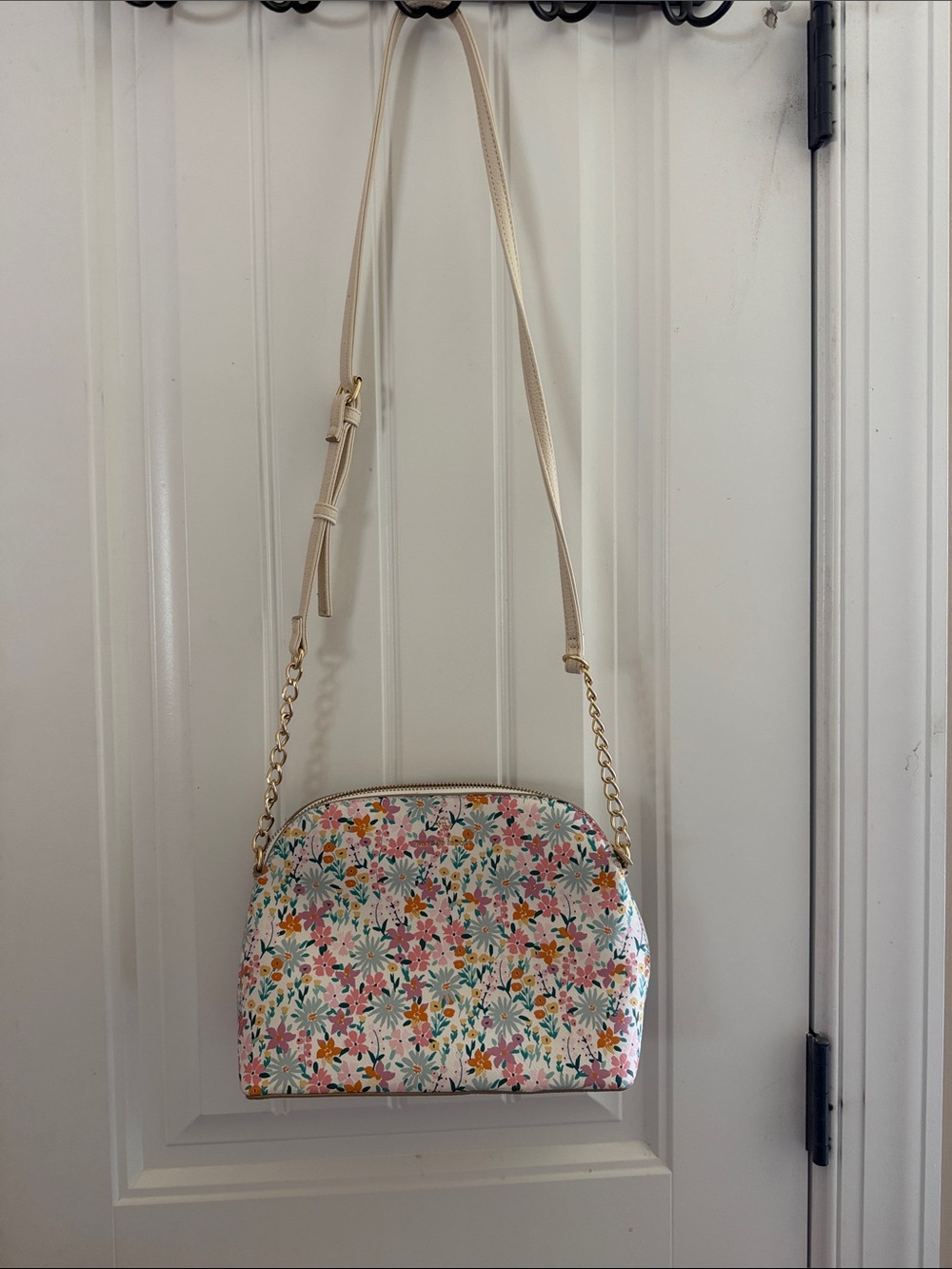 Nanette Lepore Cream Floral Crossbody with Multicolor Blooms